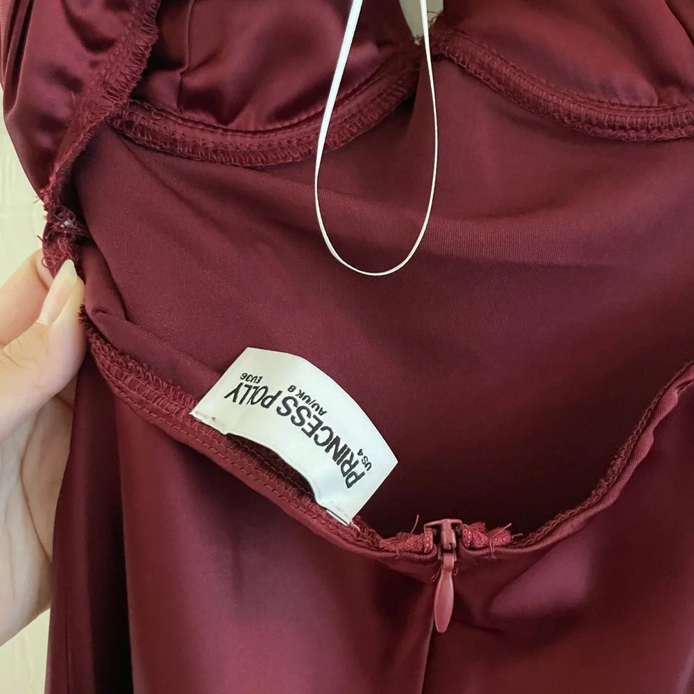 Princess Polly Burgundy Maxi Dress size 4 - Picture 9 of 9